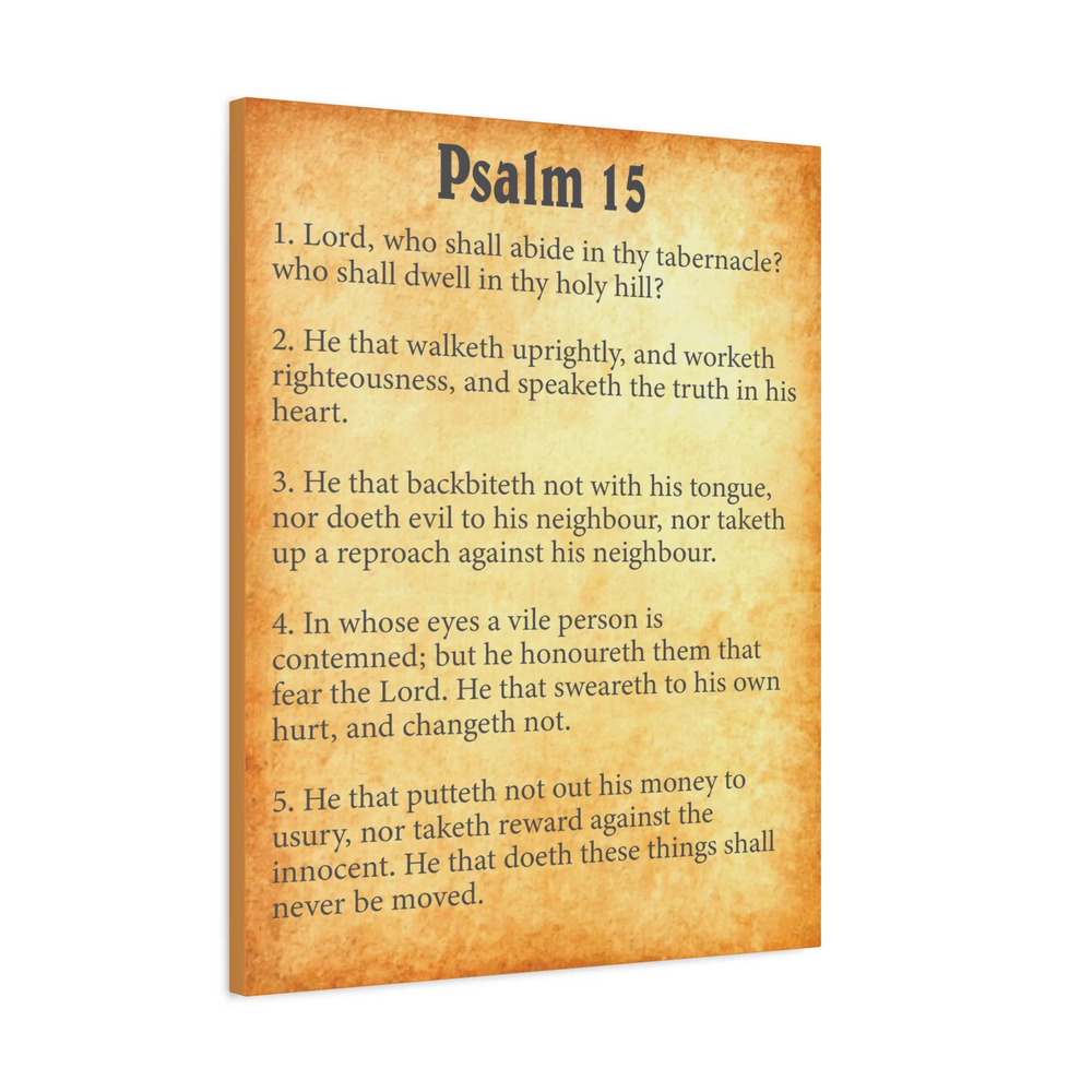 Scripture Walls Psalm 15 Gold Bible Chapter Canvas Christian Wall Art